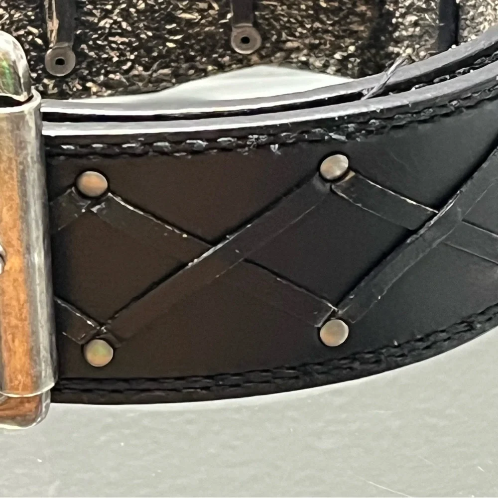 Men's Black Leather Belt med 060100